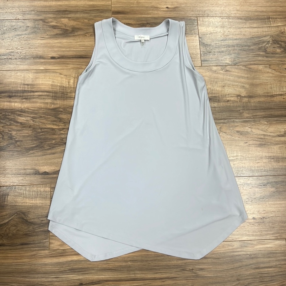COLLETTA | light grey assymetrical sleeveless A-line dress